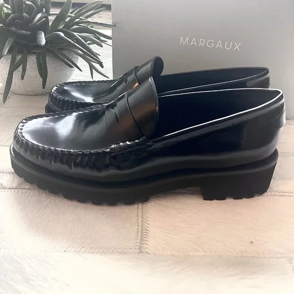 New Margaux Louisa Loafer in Black Calf